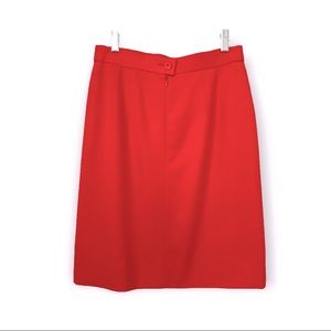 Vintage Escada Margaretha Ley Red New Wool Pencil Skirt